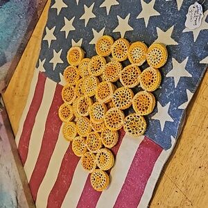 Vintage Kitchen Crocheted BOTTLE CAP Yellow Hot Pad Potholder Handmade Decor